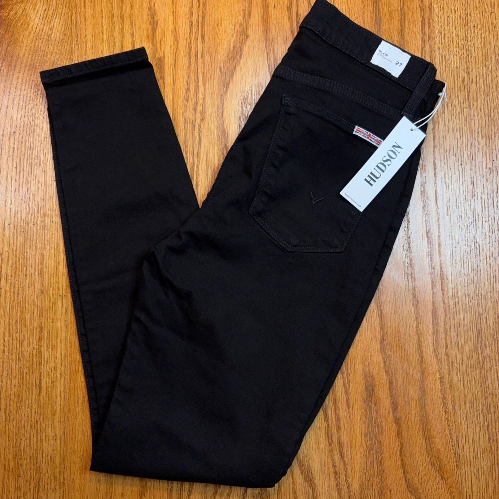 Hudson Blair Super Skinny Ankle Jeans Womens 27 Black High Rise Valerie Wash